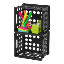 Sterilite Mini Crate, Multi-Purpose Plastic Storage Bin, Black