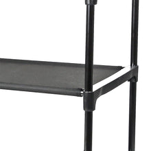 Mainstays 4 Shelf Closet Storage Organizer for Clothes with 2 Fabric Bins, Black, Metal Frame