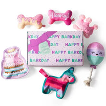 Happy Barkday Birthday Girl Box Dog Toy Bundle, 6-Piece Set (Pink)