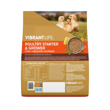 Vibrant Life Poultry Starter and Grower Type C Medicated Crumbles, 5 lb Bag