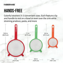 Farberware Professionals Red, Green & Orange Strainer Set of 3