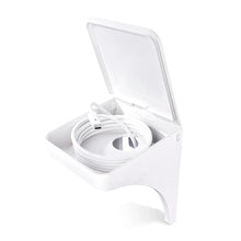 onn. White Outlet Shelf with Power Cord Storage Compartment