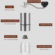 Portable Manual Coffee Grinder - Conical Burr with 5 Adjustable Settings for Smooth Grinding, Perfect for Espresso Enthusiasts at Home, Office, or Camping