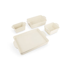 Thyme & Table Cream Ceramic Nesting Bakeware Set, 4-Piece Solid Print