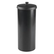 iDesign Toilet Paper Canister with Lid, Storage for 3 Rolls, 6.3'' x 15.5'', Matte Black