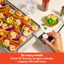 bella 10" x 20" Electric Griddle with EverGood™ Ceramic Nonstick Coating, Removable Temperature Probe, Oatmilk