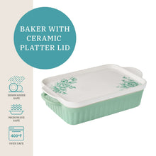 The Pioneer Woman Agatha Rectangular Baker with Platter Lid, 9" x 13"