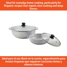 IMUSA 2.5/7.0qt Cast Aluminum Caldero 2pc Set with Glass lid - 22/30cm