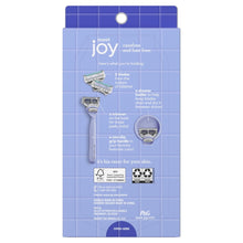 joy lavender razor for women, shave kit with 1 handle + 3 razor blade refills, includes shower holder