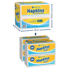Brands For Less USA 1200 count pack of bulk white paper napkins in dispenser style 4 packs of 300