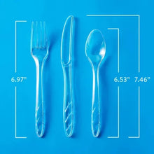 members-mark-clear-plastic-cutlery-set-360-count-size-diagram-fork-knife-spoon-lengths - USA Mega Market