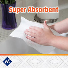 Super premium paper towels bulk by Brands For Less USA being used to wipe a kitchen sink demonstrating super absorbent quality