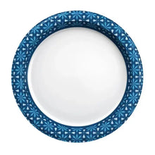 members-mark-ultra-dinner-paper-plates-10-inch-top-view-blue-floral-border-empty - USA Mega Market