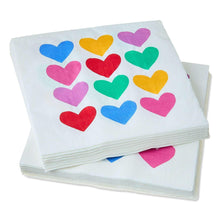 Hearts Disposable Lunch Napkins, Multicolor, 6.5" x 6.5", 24 Count Per Pack, Valentine's Day by Way To Celebrate (Pack of 2)