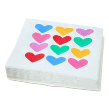 Hearts Disposable Lunch Napkins, Multicolor, 6.5" x 6.5", 24 Count Per Pack, Valentine's Day by Way To Celebrate (Pack of 2)