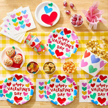Hearts Disposable Lunch Napkins, Multicolor, 6.5" x 6.5", 24 Count Per Pack, Valentine's Day by Way To Celebrate (Pack of 2)