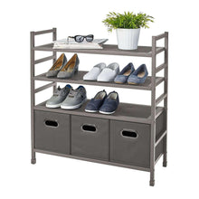 neatfreak4-TierStackableMetalStorageRackwithFabricBins4-_1 - USA Mega Market