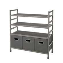 neatfreak4-TierStackableMetalStorageRackwithFabricBins - USA Mega Market