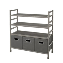neatfreak4-TierStackableMetalStorageRackwithFabricBins - Brands For Less USA