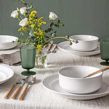 over&back Rimmed 12-piece Glossy Porcelain Dinnerware Set