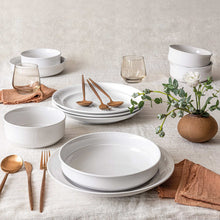 over&back Rimmed 12-piece Glossy Porcelain Dinnerware Set