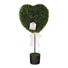 Boxwood Heart with Bow Topiary, Green and White, 32", Valentine's Day by My Texas House