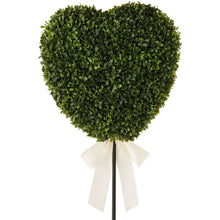 Boxwood Heart with Bow Topiary, Green and White, 32", Valentine's Day by My Texas House