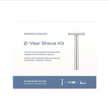 Mango de afeitar Henson, maquinillas de afeitar, soporte, kit de afeitado para 2 años, 100 hojas de afeitar
