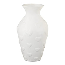 Ceramic Valentine's Day Heart Vase, White, 12", by My Texas House