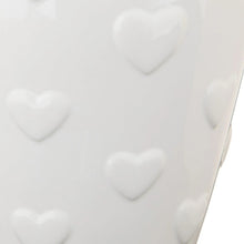Ceramic Valentine's Day Heart Vase, White, 12", by My Texas House