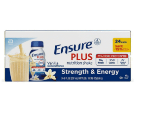 Ensure Plus Nutrition Shake, Small Meal Replacement Shake, Vanilla 8 fl. oz., 24 ct.
