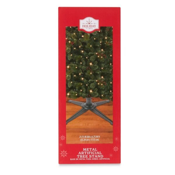 Metal Artificial Christmas Tree Stand up to 7.5 ft Tall and 1.5" in Diameter, Green, by Holiday Time