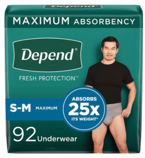 Depend Fresh Protection Adult Incontinence Underwear for Men, Small/Medium - Grey, 92 ct