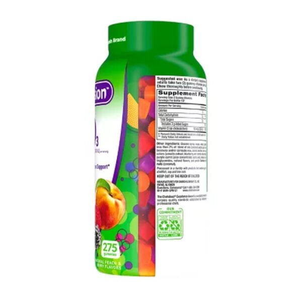 Vitafusion Vitamin D Gummies, 2000 IU, Peach and Berry (275 Ct.) - Brands For Less USA