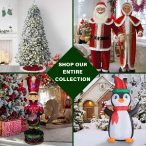 Fraser Hill Farm Green Plastic 360 Degree Rotating Artificial Christmas Tree Stands, for Trees up to 7.5' Tall and up to 26" in Diameter