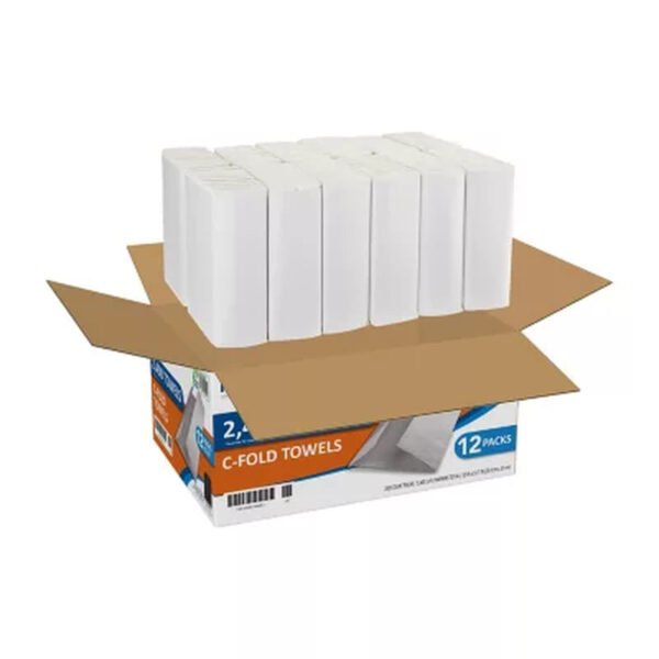 Marathon C-Fold 1-Ply Paper Towels, 10" X 13", White (200 Towels/Pk., 12 Pks.) - Brands For Less USA