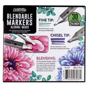 Artskills Dual-Tip Blendable Alcohol Marker Set, 30-Count