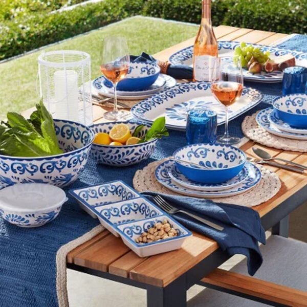 Member'S Mark 12-Piece Bamboo Melamine Dinnerware Set (Assorted Colors)
