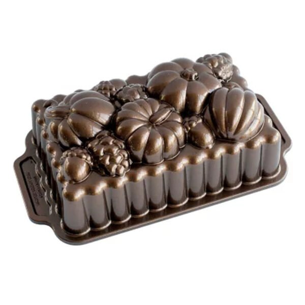 Nordic Ware Fall Loaf Bundle: Harvest Bounty Loaf, Loaf Keeper, Salted Caramel Quick Bread Mix & Bundt Cleaning Tool