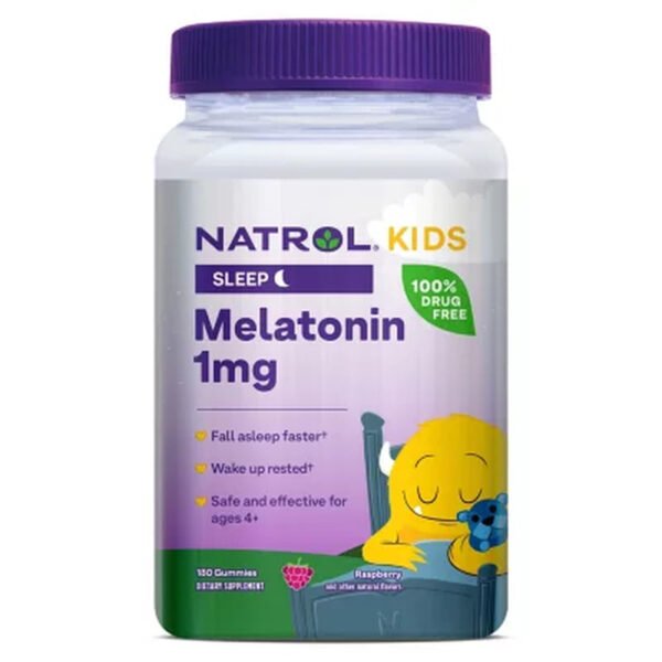 Natrol Kids Melatonin Sleep Aid Gummy, 1 Mg Berry (180 Ct.) - Brands For Less USA