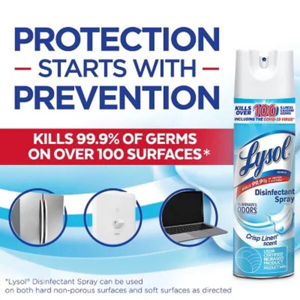 Lysol Disinfectant Spray, Crisp Linen (19 Oz., 3 Pk.) - Brands For Less USA