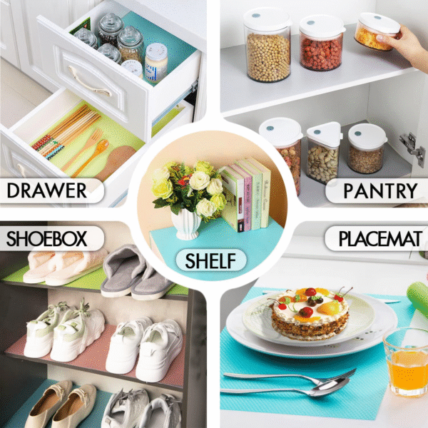 8 Pcs Refrigerator Liners, Maynest Washable Mats Covers Pads, Home Kitchen Gadgets Accessories Organization for Top Freezer Glass Shelf Wire Shelving Cupboard Cabinet Drawers (3 Blue+3 Green+2 Red) - Brands For Less USA