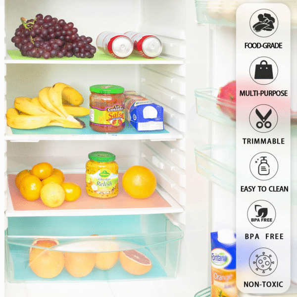 8 Pcs Refrigerator Liners, Maynest Washable Mats Covers Pads, Home Kitchen Gadgets Accessories Organization for Top Freezer Glass Shelf Wire Shelving Cupboard Cabinet Drawers (3 Blue+3 Green+2 Red) - Brands For Less USA