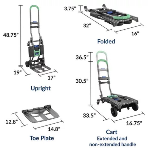COSCO Folding 2-In-1 Hand Truck, 300 Lb. Capacity, Multi-Position