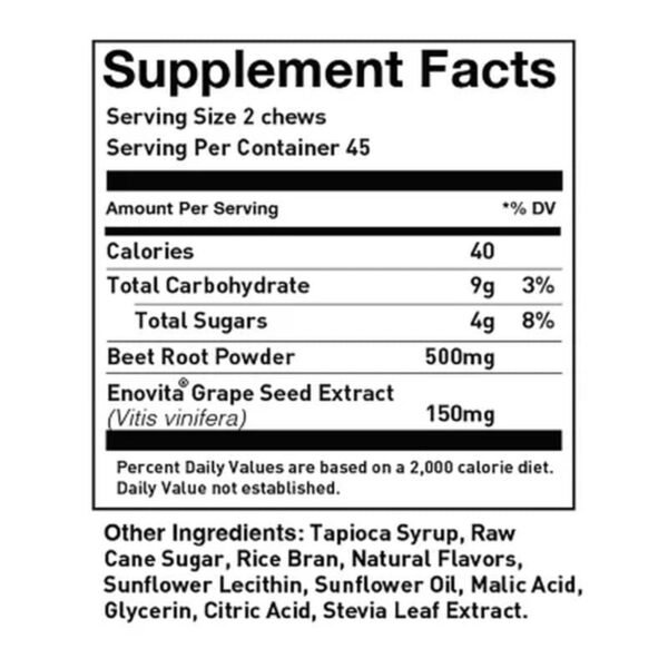 Humann Superbeets Heart Chews, Pomegranate Berry (90 Ct.) - Brands For Less USA