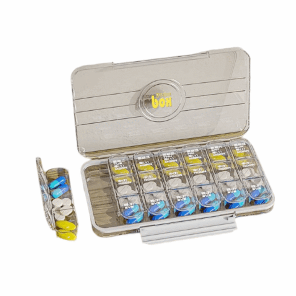 Weekly Pill Organizer, 21 Grids, Compact, Portable for Elderly Parents, Patients (Medium 21 Grids)