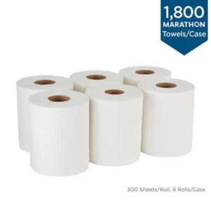 Marathon Premium Centerpull 1-Ply Paper Towels, White (303 Sheets/Roll, 6 Rolls) - Brands For Less USA