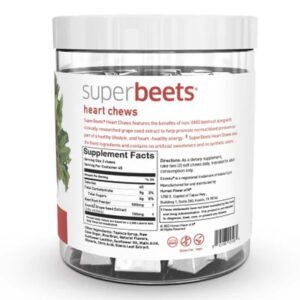 Humann Superbeets Heart Chews, Pomegranate Berry (90 Ct.) - Brands For Less USA