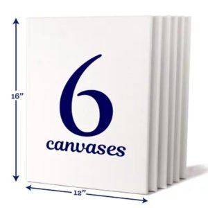 Artskills 12" X 16" Stretched Canvas for Arts and Crafts, 6 Pack