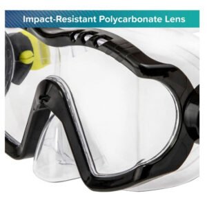 Experience Unmatched Clarity and Comfort

Get a full panoramic view with our premium swim mask, designed for superior underwater visibility. The impact-resistant polycarbonate lens ensures durability while offering crystal-clear vision.

All-Day Comfort: Soft, hypoallergenic facial skirt and adjustable split strap provide a secure, comfortable fit with no skin irritation.

Snug & Secure Fit: Easily adjustable ratcheting strap system keeps the mask firmly in place, even during active use.

Safe & Dur